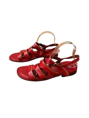 I.N.K. Red Leather Strapped sandals made in Italy EU 40 US 9-9.5
